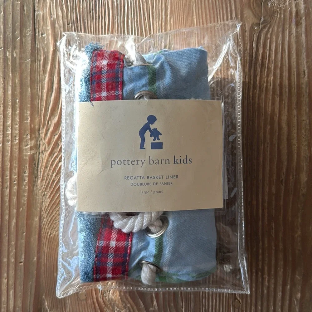 Pottery Barn Kids blue Regata Large Basket Liner